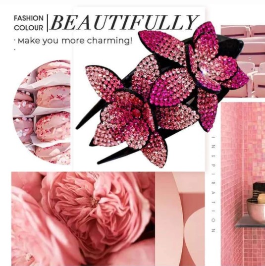 (EASTER SALE - SAVE 50% OFF)Rhinestone Double Flower Hair Clip