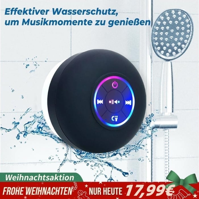 Letzter Tag 50% RABATT -Wasserdichte kabellose Bluetooth-Lautsprecher für das Badezimmer mit LED-Licht