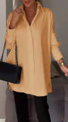 White Lapel Slit Shirt