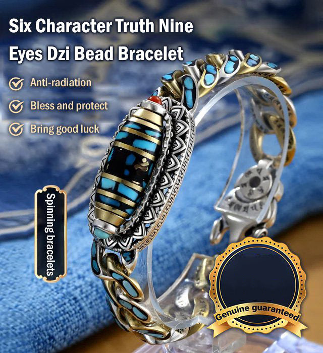 🔥Last Day Promotion- SAVE 70%🎄Turquoise Six-character Mantra Nine-Eyed Bead Bracelet