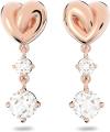 SWAROVSKI Lifelong Heart Necklace, Earrings, and Bracelet Crystal Jewelry Collection, Rose Gold & Rhodium Tone Finish