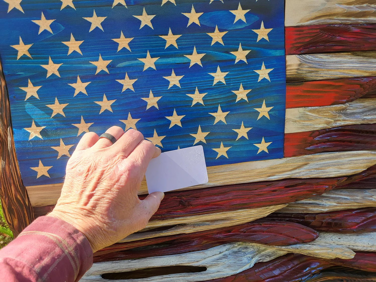 🔥Handmade Honor US Flag With Cypress Trim