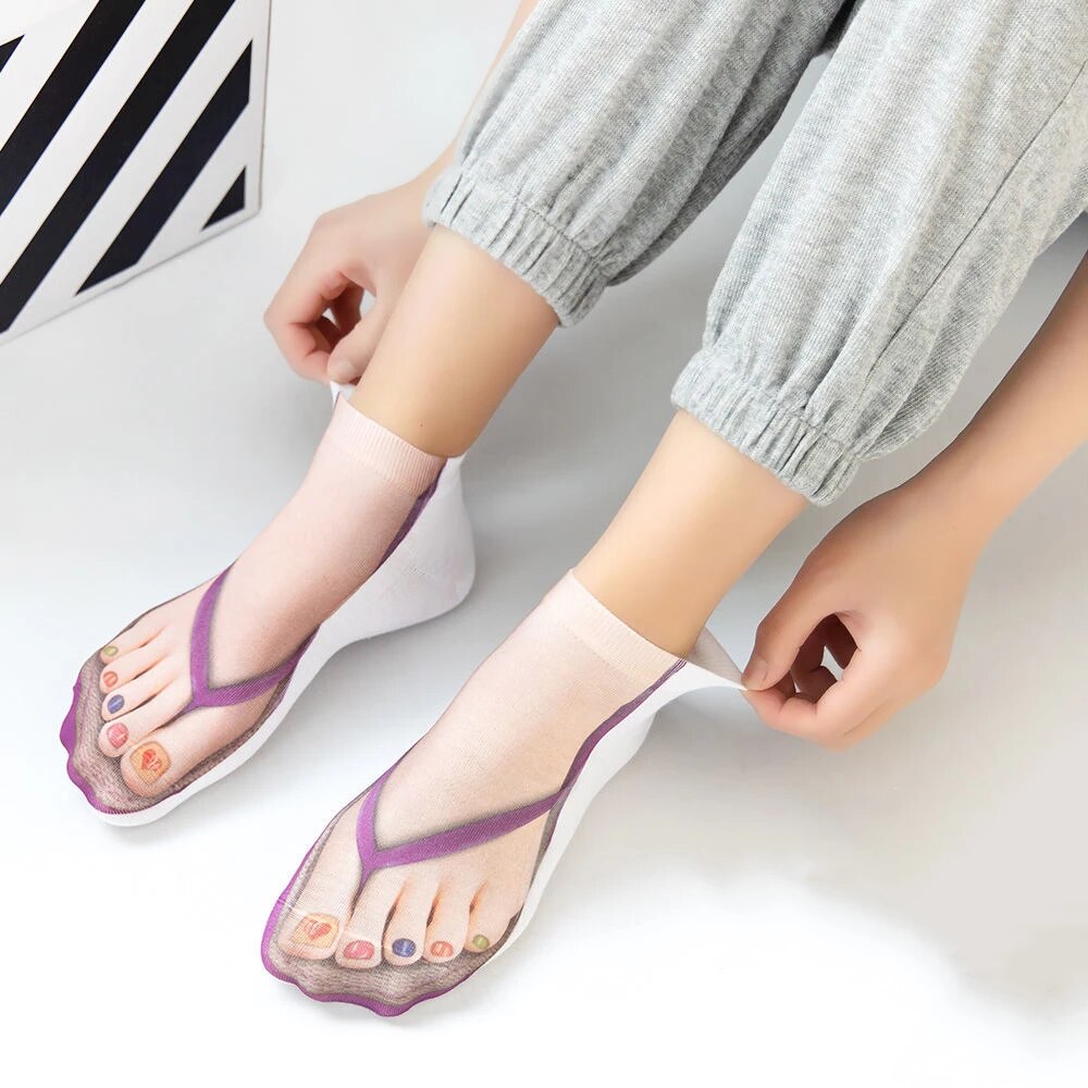 ⚡Clearance Sale SALE 70%🔥3D Flip Flops Fun Socks