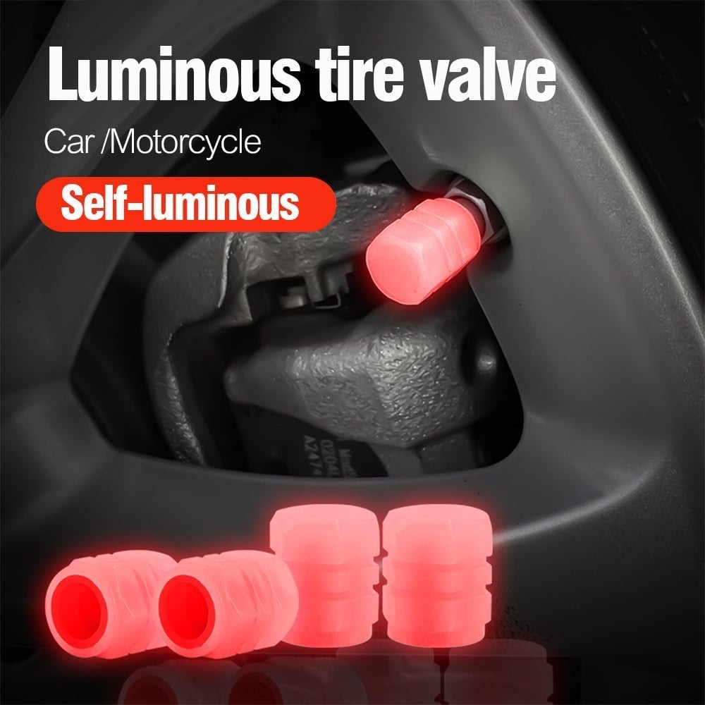 Fluorescent Tire Valve Caps - Make Night Cycling More Cool