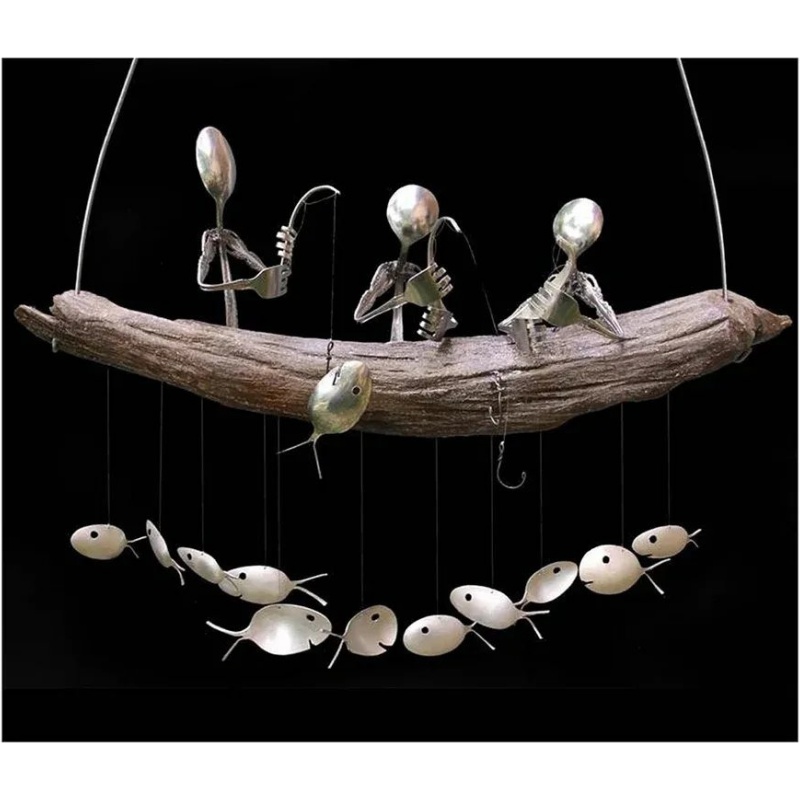 🥄Fishing Man Spoon Fish Metal Wind Chime🐟(Buy 2 Free SHipping)