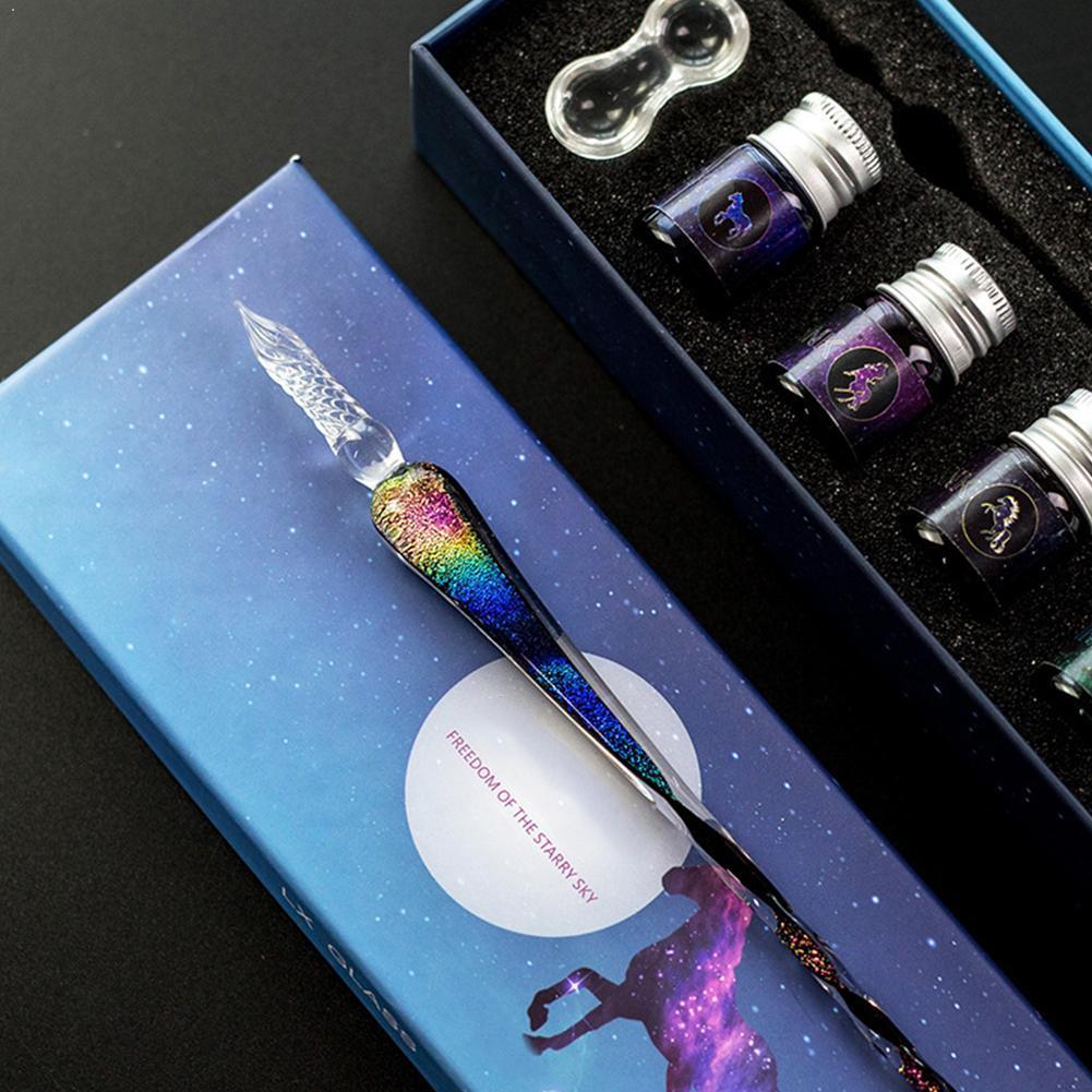 🔥Hot Sale- SAVE 50% OFF🔥2023 New Gradient Glass Dip Pen With Ink Sets(BUY 2 GET FREE SHIPPING)