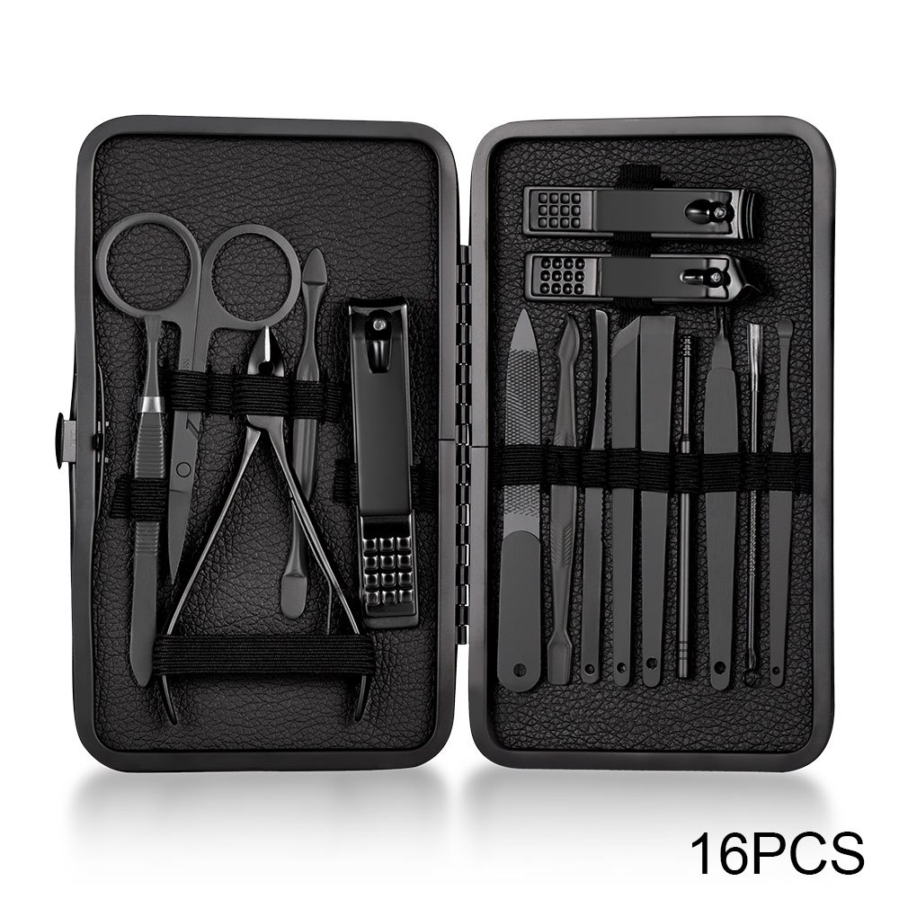 (🔥Last Day Promotion - 50%OFF) Classic Black Manicure Set (Hand, Feet, Facia) - Buy 2 Free Shipping