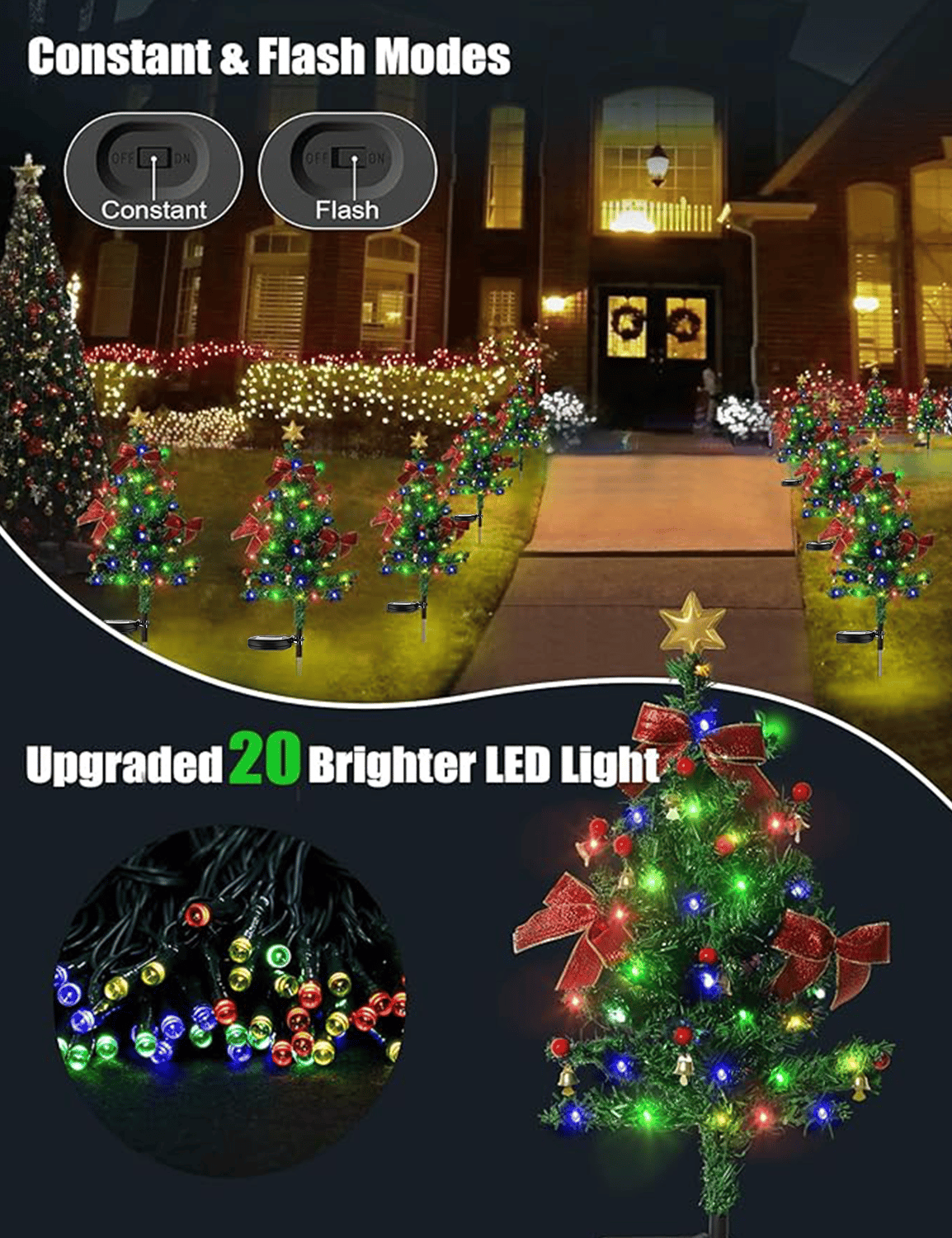 💥LAST DAY SALE 50% OFF🎄Waterproof Solar Christmas Trees Lights