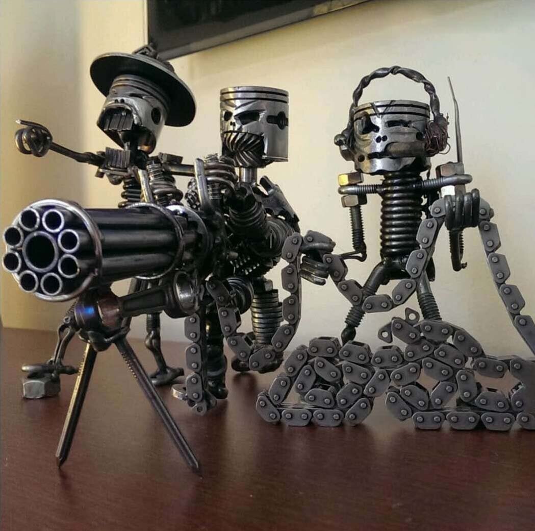 (Last Day Promotion - 48% OFF) 🤖Recycling/Scrap Metal Warrior Sculpture, BUY 2 FREE SHIPPING