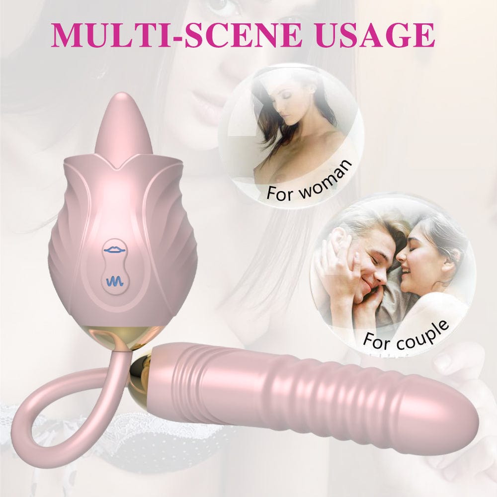 New Rose Toy Warming G-spot Tongue Licking Vibrator