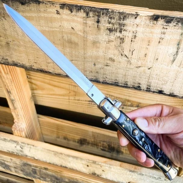 🌟 Italian Style Classic Stiletto – Handcrafted Collectible Knife