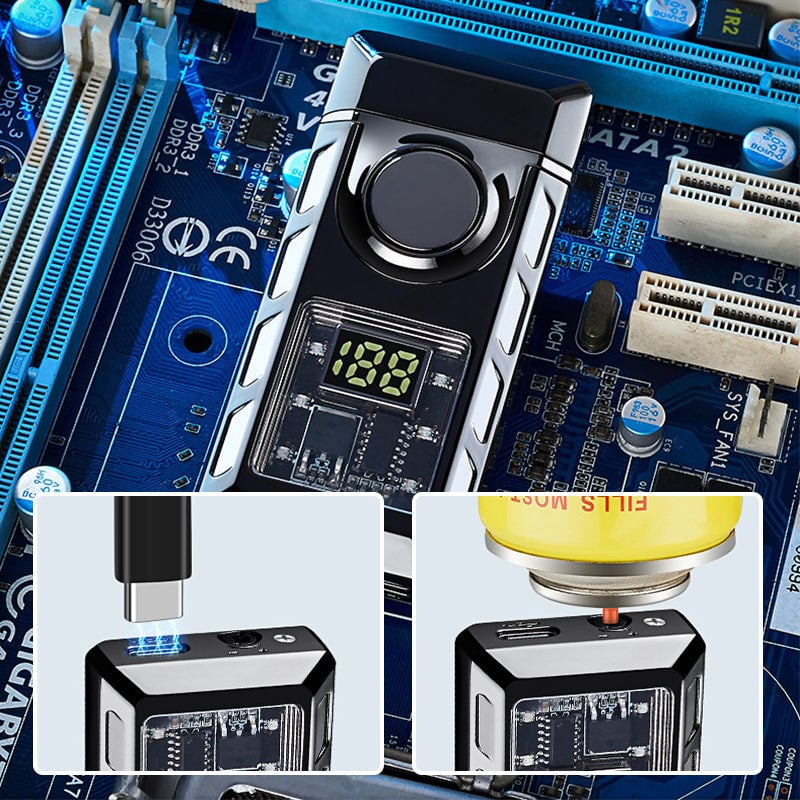 🔥Letzter Tag  50% RABATT- Premium Geschenkset: LED Doppelflammen-Feuerzeug mit Gravuroption – Elegante Geschenkbox inklusive