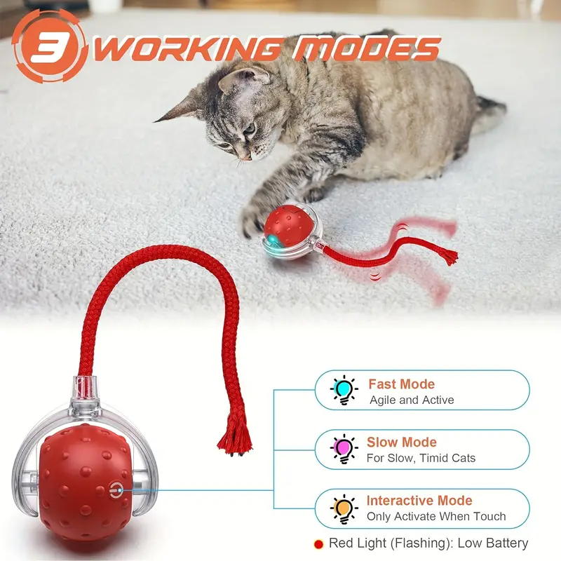 🐱🐶2024 Automatic LED Interactive Pet Toys Ball