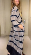 Women's V-neck Striped Print Casual Dress