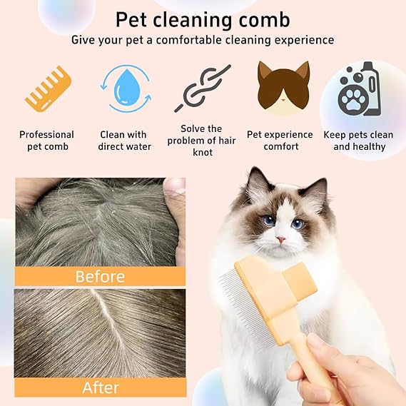 🔥NEW YEAR SALE - Self-cleaning Pet Flea Comb Grooming Brush