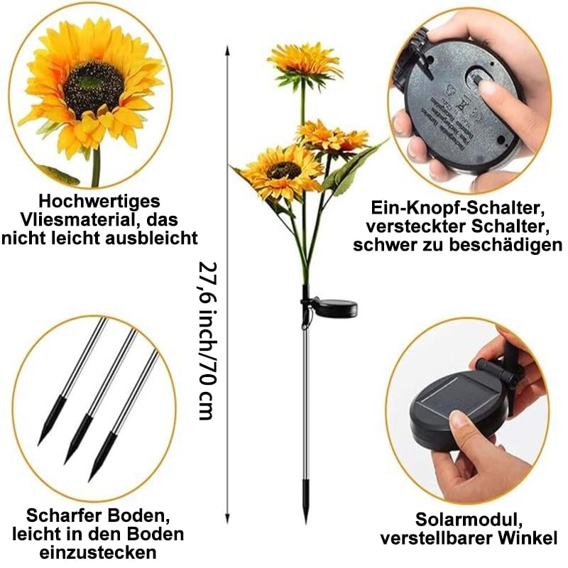 🔥Letzter Tag Verkauf 49% Rabatt 🌻Solar-LED-Sonnenblumen-Gartenleuchten