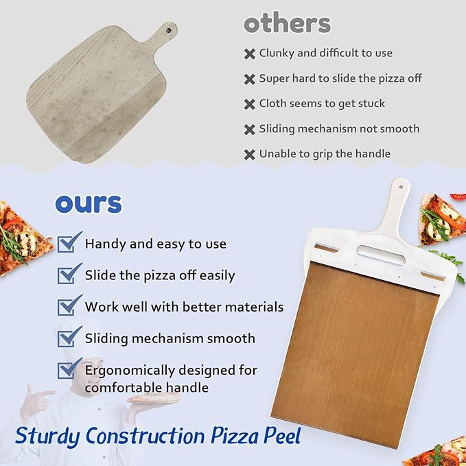 🔥Early Valentine's Day 50% OFF-  🍕Sliding Pizza Peel for Super Easy Transfer Pizza Dough (Buy 2 Free Shipping)