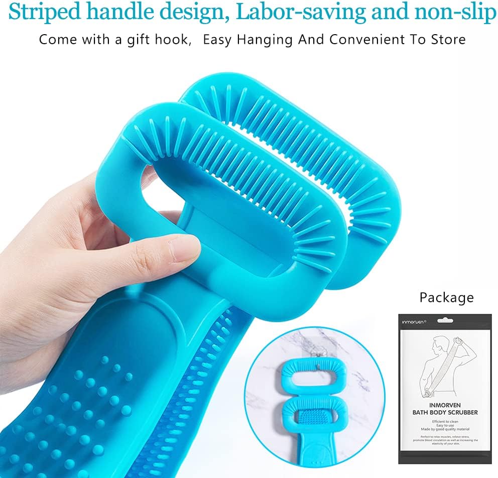 Silicone Back Scrubber for Shower, Handle Body Washer