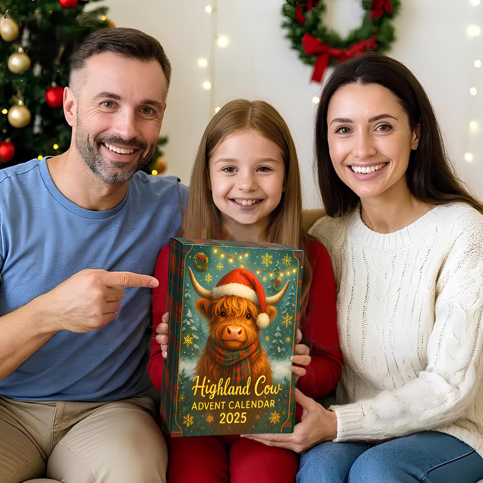 🐮Highland Cow Advent Calendar 2025 - 3D Highland cow doll 🎄✨(𝐋𝐮𝐜𝐚𝐬 𝐇𝐚𝐥𝐞 𝐇𝐚𝐧𝐝𝐦𝐚𝐝𝐞®)