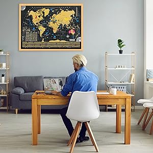 🔥Last Day Sale - 50% OFF - 🌏Scratch Map of the World - 🎁Premium Wall Art Gift for Travelers