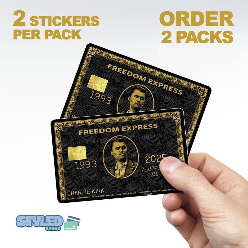 🙏60% OFF For Charlie's Fans -🎗️🕊️Charlie kirk debit card stickers