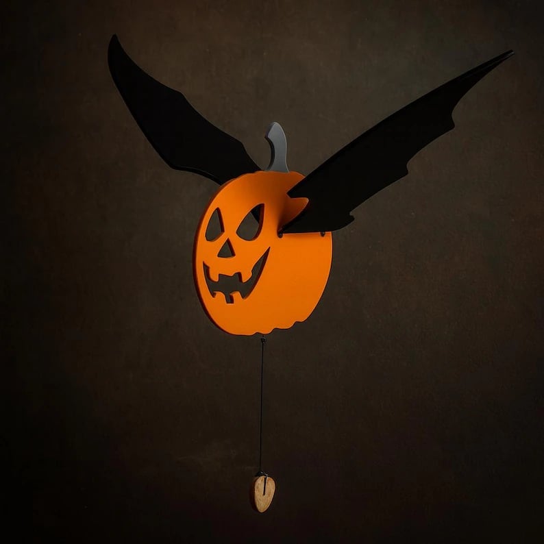 ⏰LAST DAY SALE 50% OFF🎃Flying Pumpkin Bat – Hanging Wooden Halloween