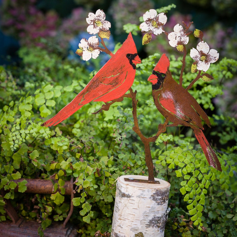 🔥Metal Hand Painted Cardinals on Flowering Dogwood Garden Art-𝗕𝗨𝗬 𝟯 𝗚𝗘𝗧 𝗘𝗫𝗧𝗥𝗔 𝟭𝟬% 𝗢𝗙𝗙