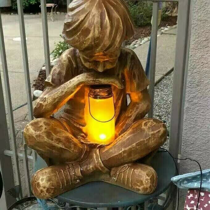 🎉LAST DAY -70%OFF - 🔥A Boy With Solar Firefly Garden Handmade Statue⚡Buy 2 Get Free Shipping