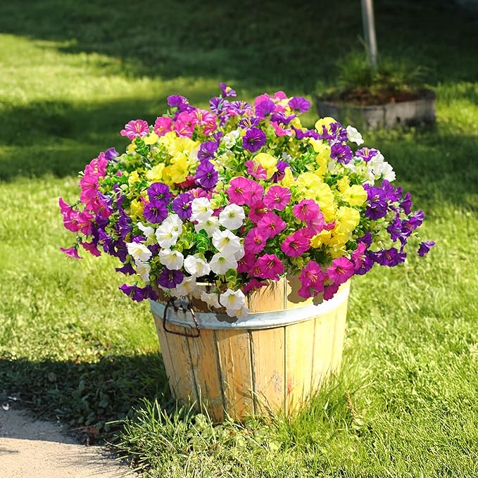 🌸 Spring Summer Home Decoration - 🌿 Fake Silk Colorful Morning Glory