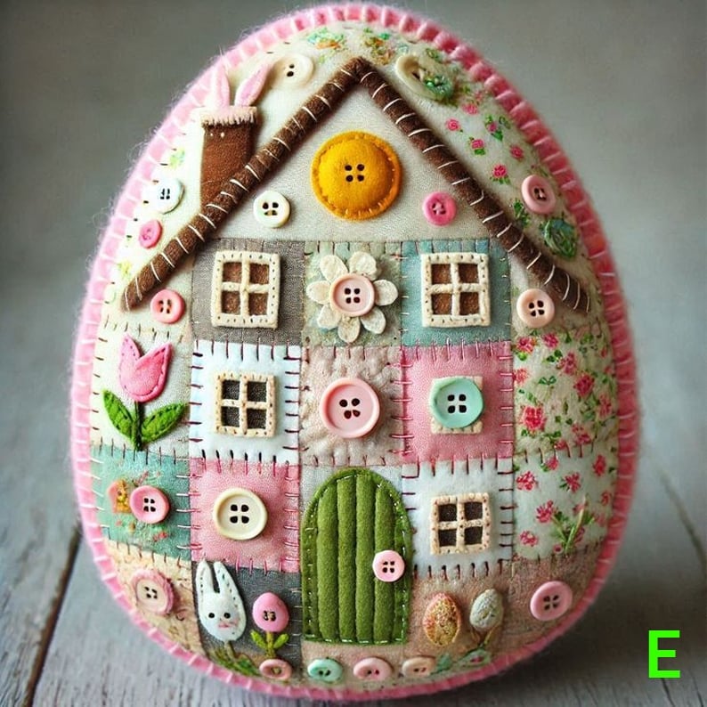 🥚🏡Patchwork Felt Egg House Kit