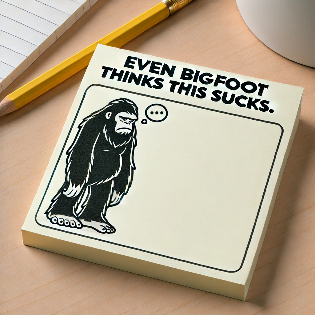 Funny Bigfoot Sticky Notes