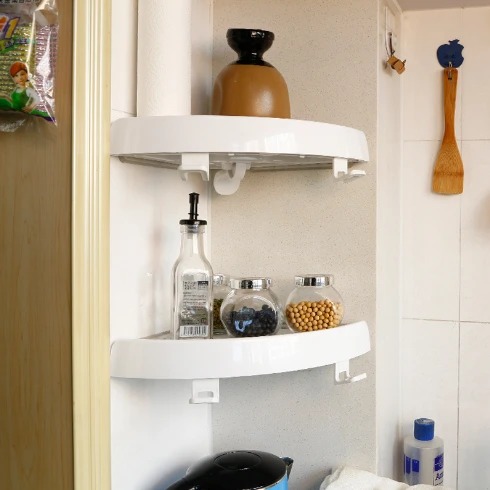 Bathroom Kitchen Corner Storage Holder Shelves, Waterproof, Save Space