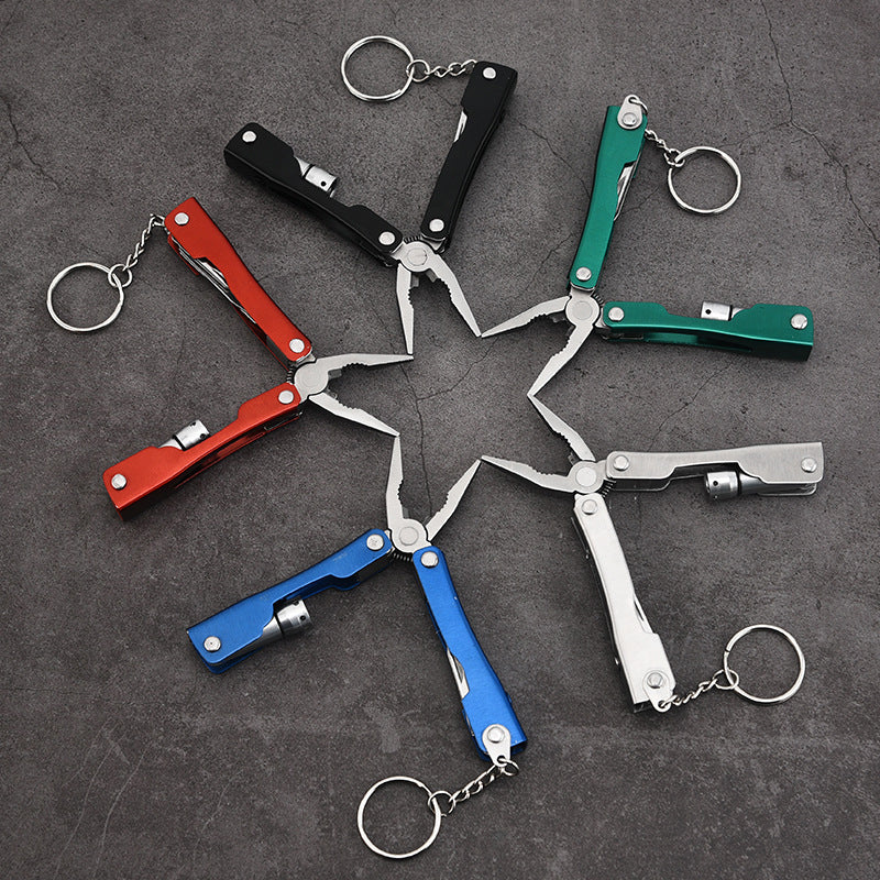 (🔥LAST DAY PROMOTION - SAVE 49% OFF)Mini Foldable Outdoor Stainless Steel Pliers with Flashlight