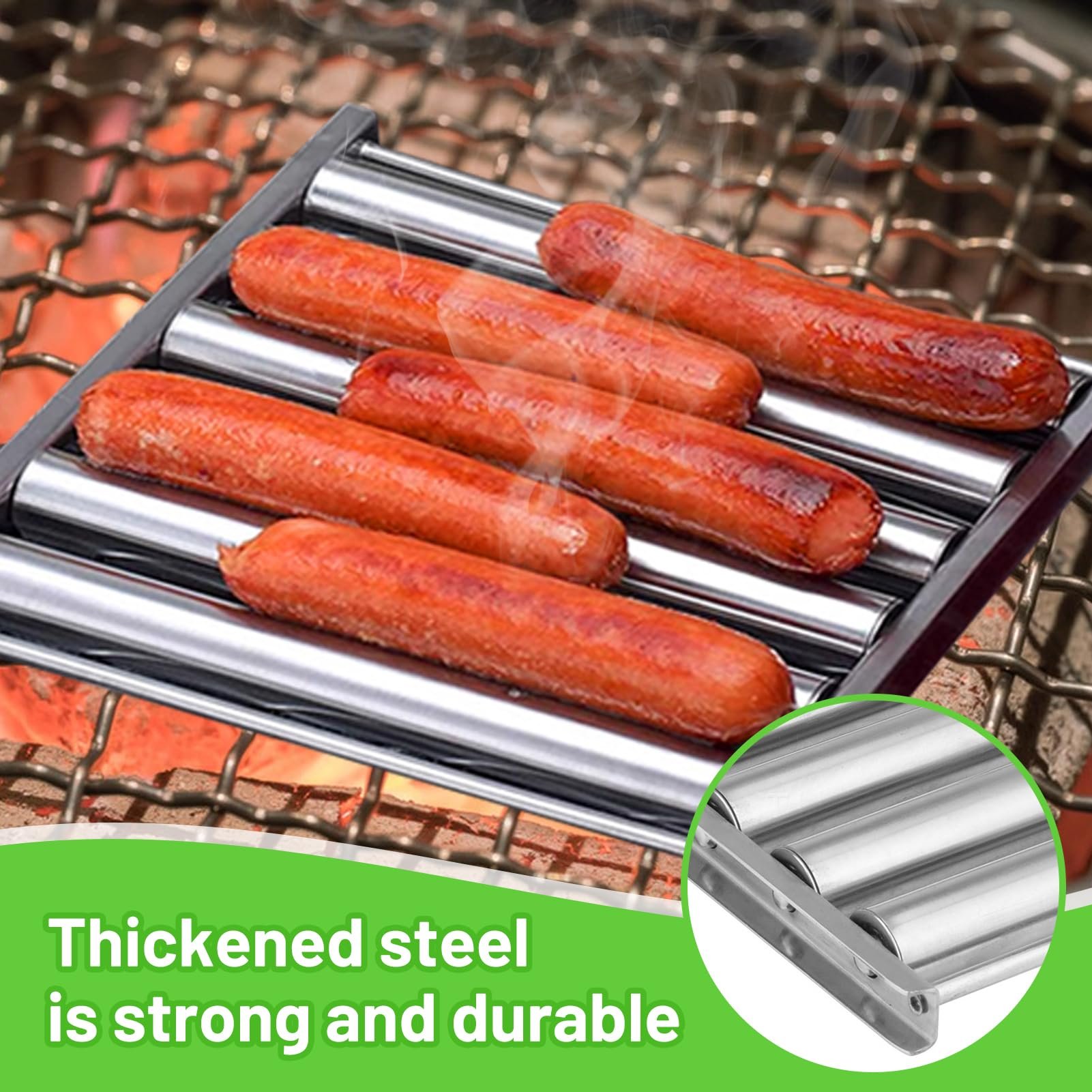 🔥 49% OFF🔥-Hotdog Roller Stainless Steel Sausage Roll Rack