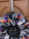 🔥Halloween Sale 49% OFF-🖤Glowing Eyes Black Cat Halloween Wreath