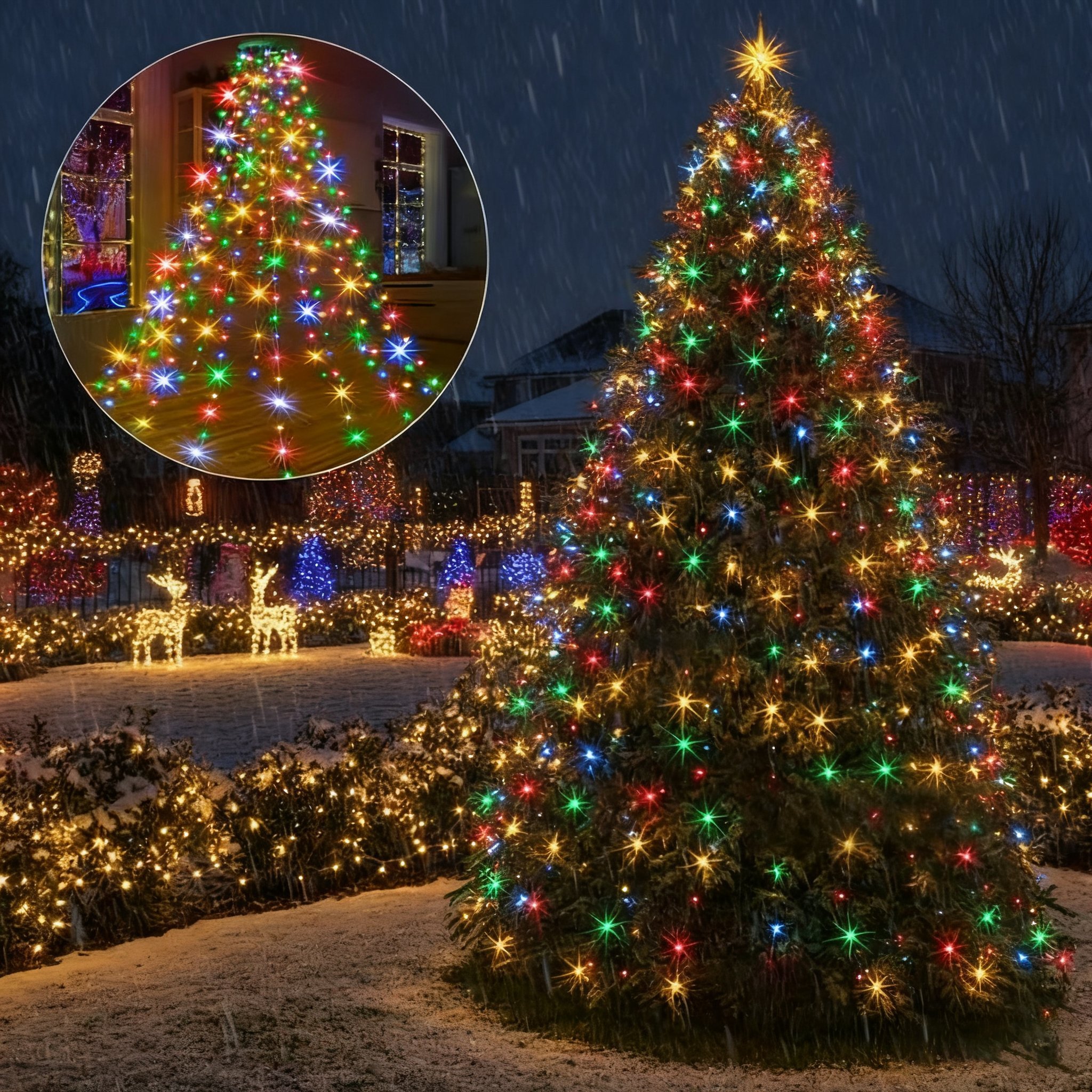 🔥Letzter Tag Verkauf 49% Rabatt🎄Weihnachtsbaum-Wasserfalllichter mit Ring(Wasserdicht)