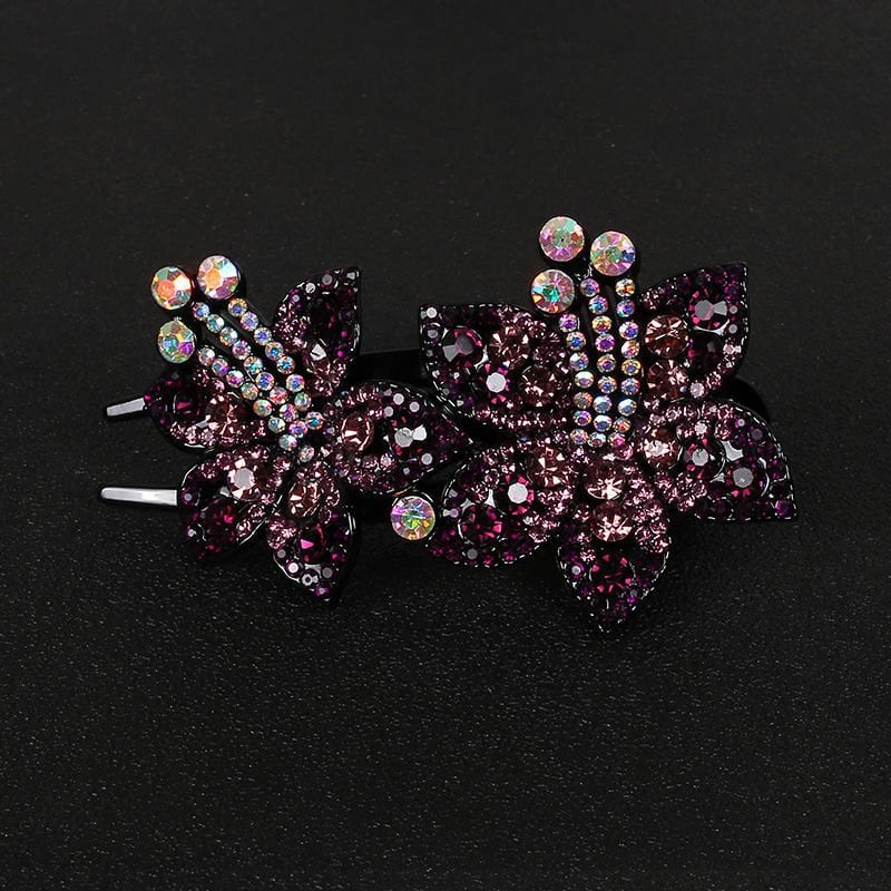 (Christmas Hot Sale- 49% OFF) Rhinestone Double Flower Hair Clip- Buy 4 Free Shipping