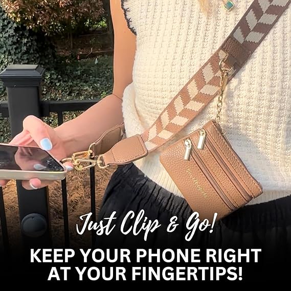 💖Clip and Go-2 In 1 Phone Strap With De-Theft Pouch-👍🔥