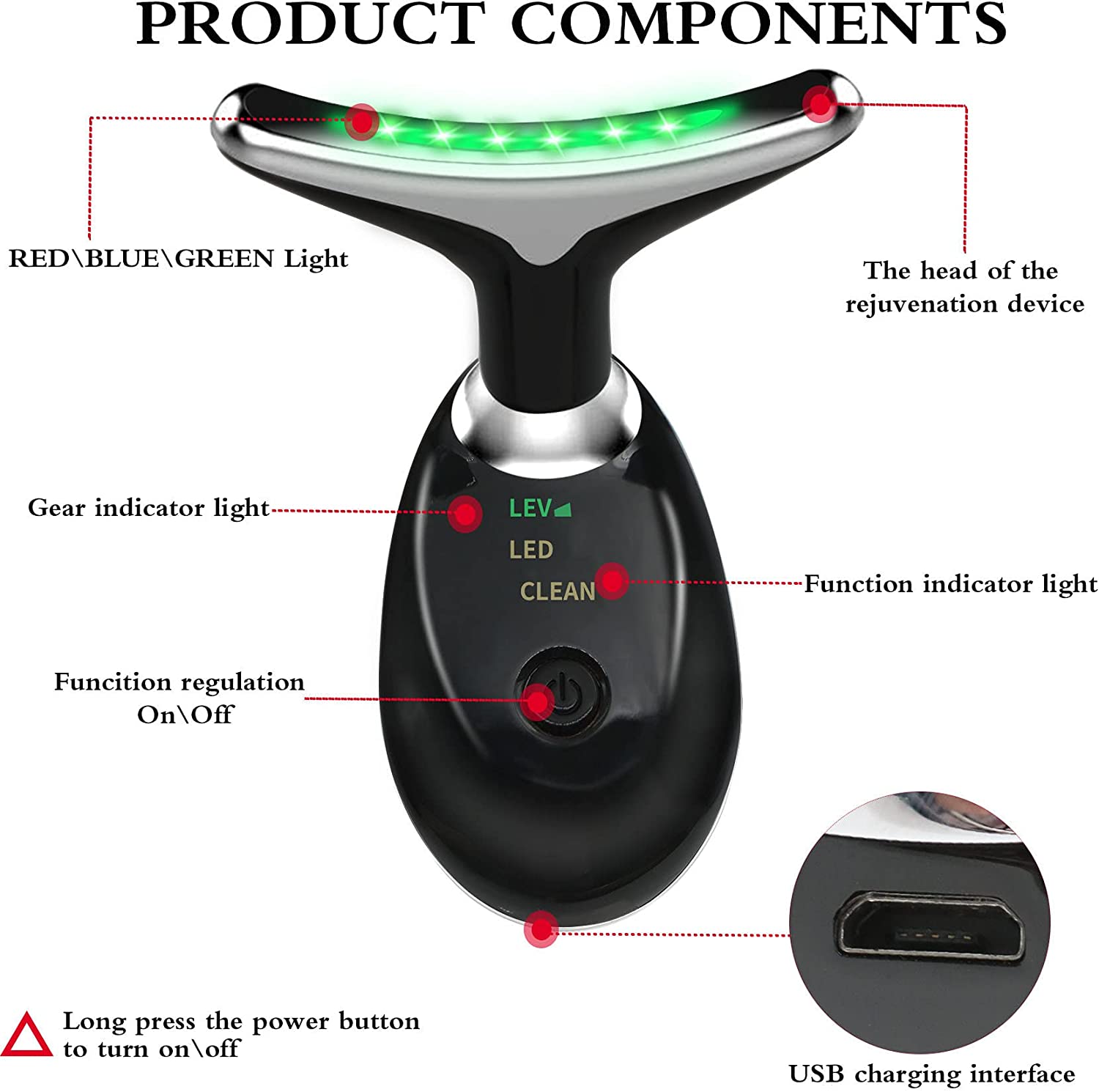 (🌲Early Christmas Sale- SAVE 48% OFF)LED Photon Therapy Neck Massager Face Lift Machine(BUY 2 GET FREE SHIPPING)