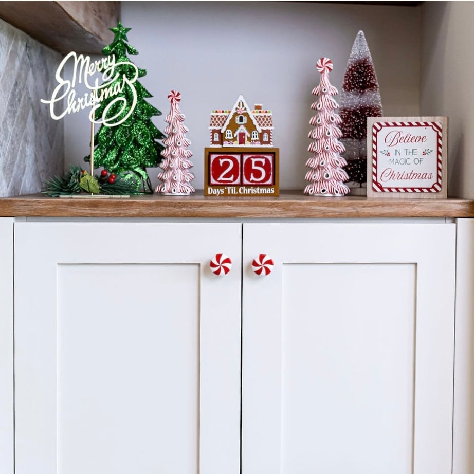 🎄Early Christmas Sale🎅Set of 5 pcs Christmas Peppermint Knob Button Cover