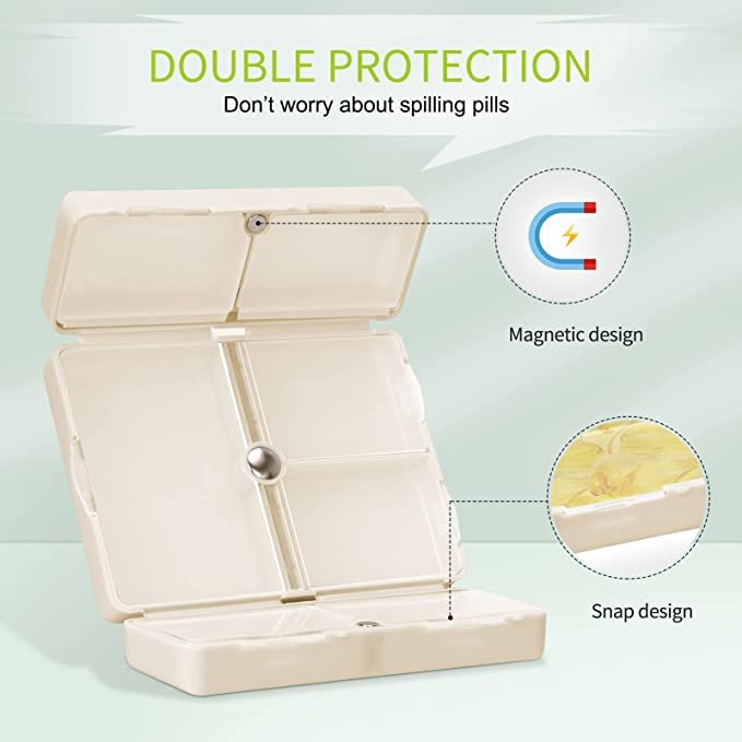 🔥LAST DAY SALE BUY 2 GET 1 FREE - 7 Compartments Portable Pill Case Travel Pill Organizer,[Folding Design]Pill Box