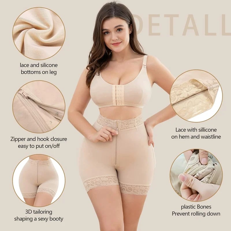 Lace Steel Boned Butt Enhancer Shorts Shapewear