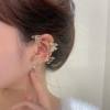 Vintage Crystal Butterfly Flower Ear Cuffs 2pcs Non-Pierced Sparkling Iced Out Rhinestone Butterfly Cartilage Climber Ear Wrap Prom Party Festival Ear Jewelry for Women