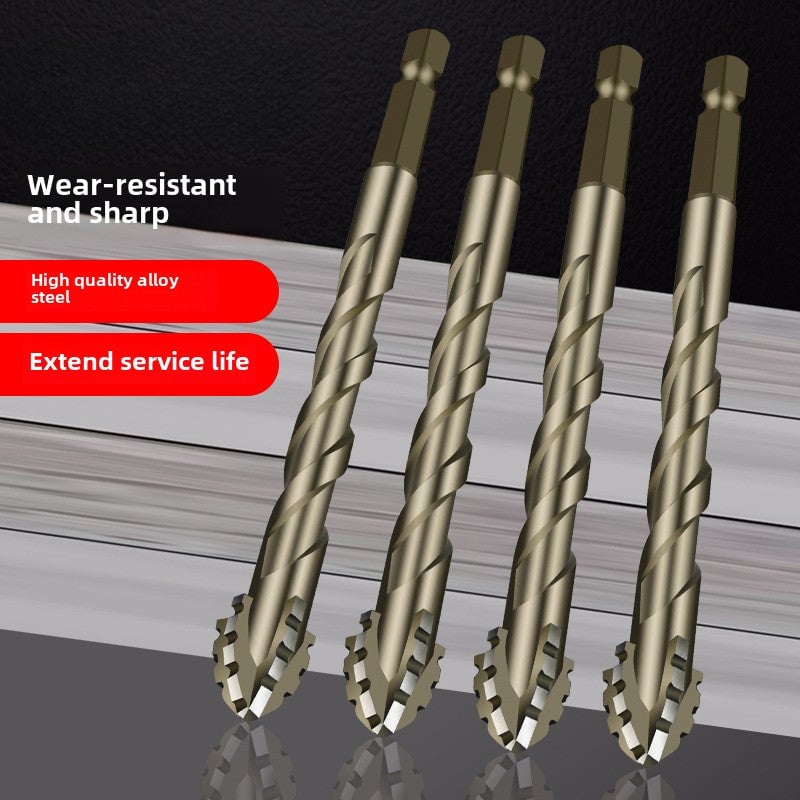 New four-flute sawtooth eccentric drill bit