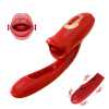 Rose Muncher 3 In 1 Rose Hollowed Out Kiss Tongue Vibrator