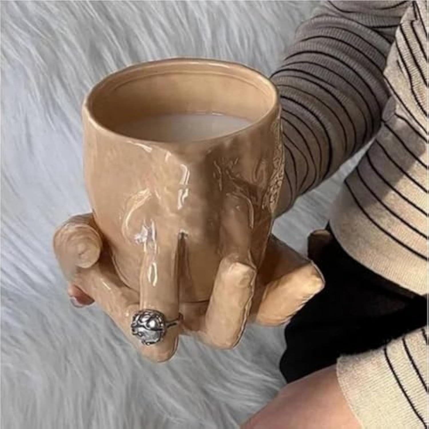 Nose Mug And Plate Set Funny Nose Mug Ring Holder