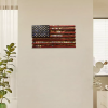 Vintage American Flag Solid Wood Wall Mounted Challenge Coin Display Holder Rack