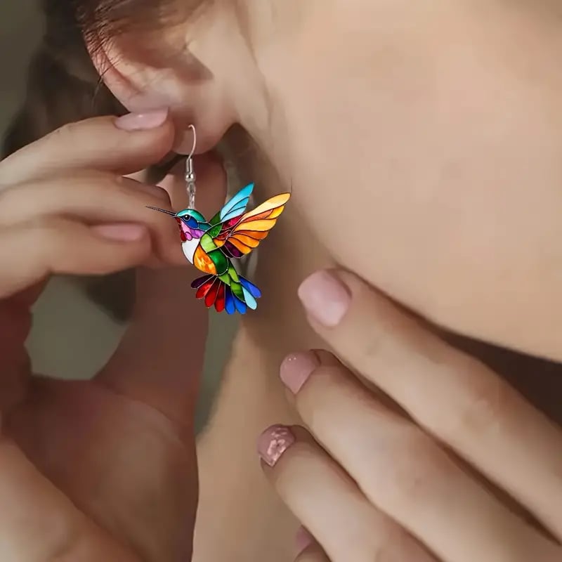 🌈Colorful Hummingbird Earrings🐦