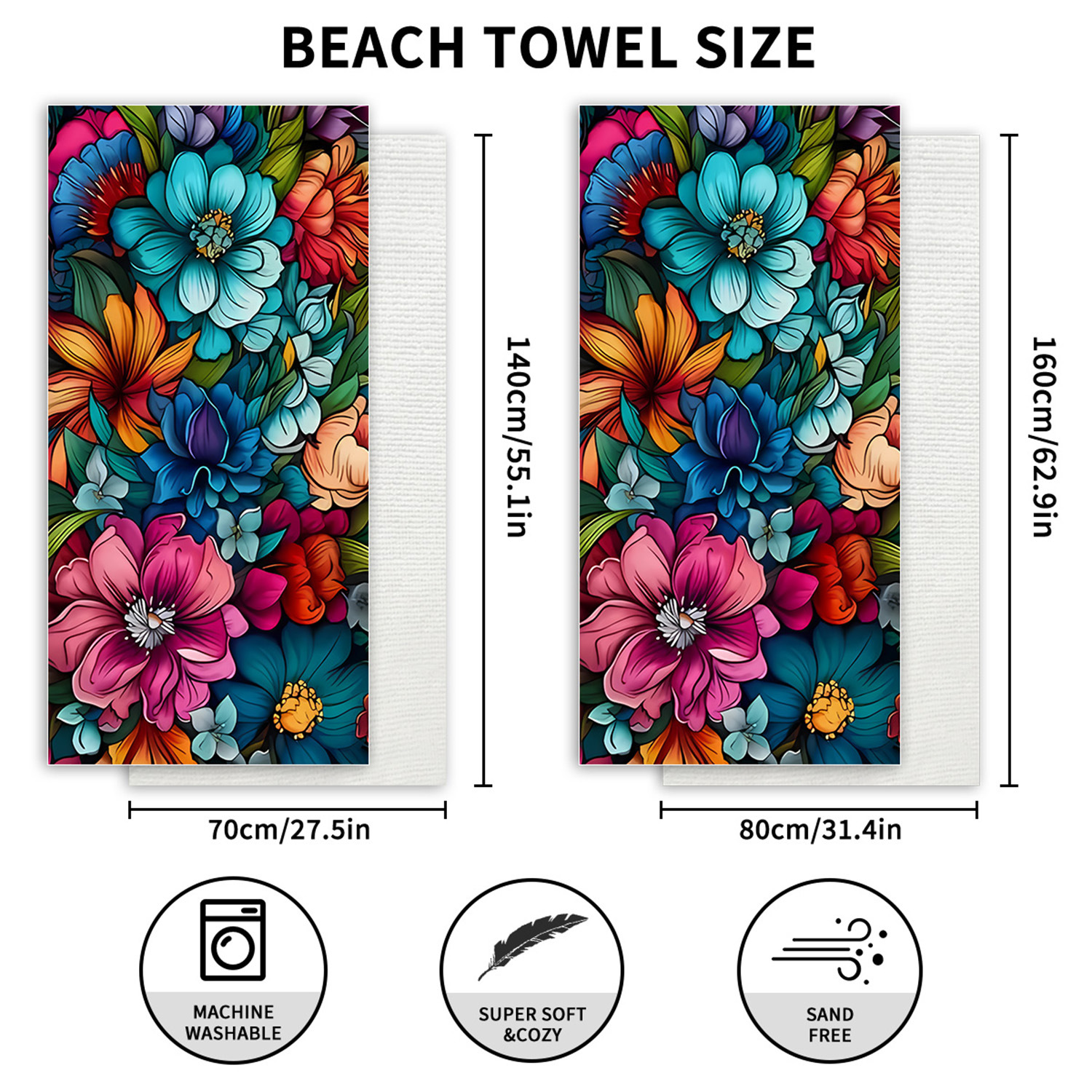 Last Day Promotion 50% OFF - 🔥Oversized Comfortable Absorbent & Fast Drying Luxury Beach Towels