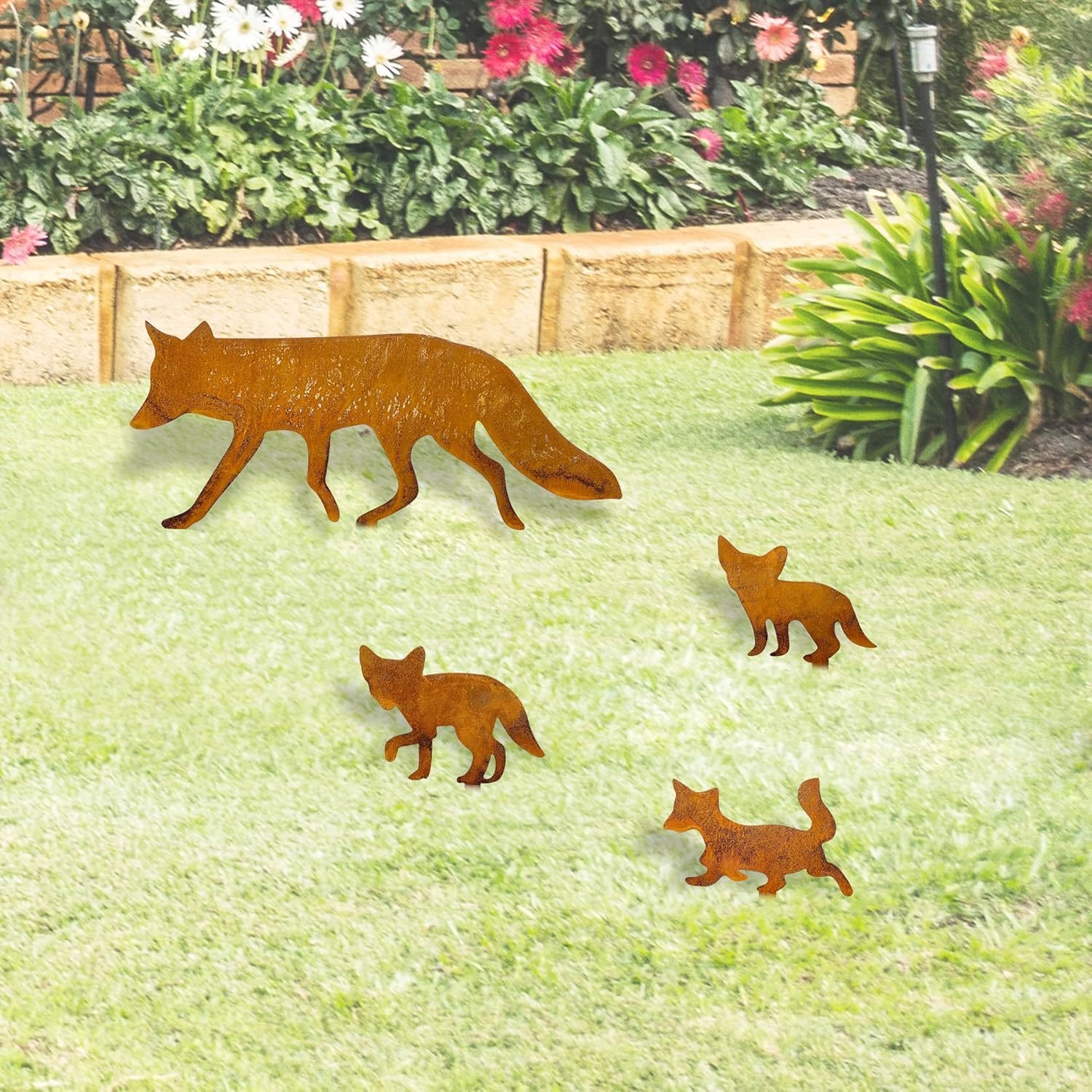🔥 July 4th Sale – 50% OFF! Rustic Metal Animal Silhouette Garden Decor Set – Wildlife Lawn Ornaments for Outdoor Yard Art